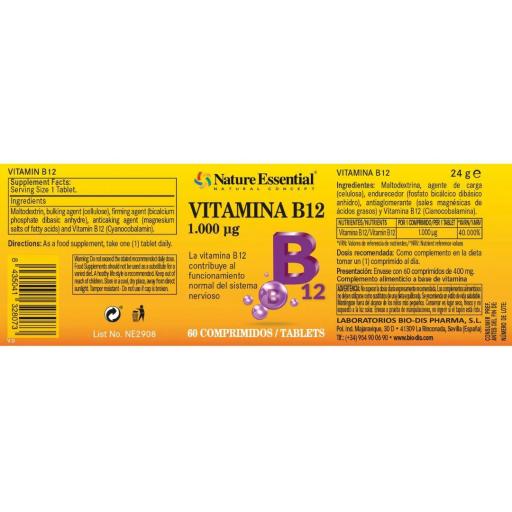 Vitamina B-12 1000 mcg. 60 comprimidos [1]