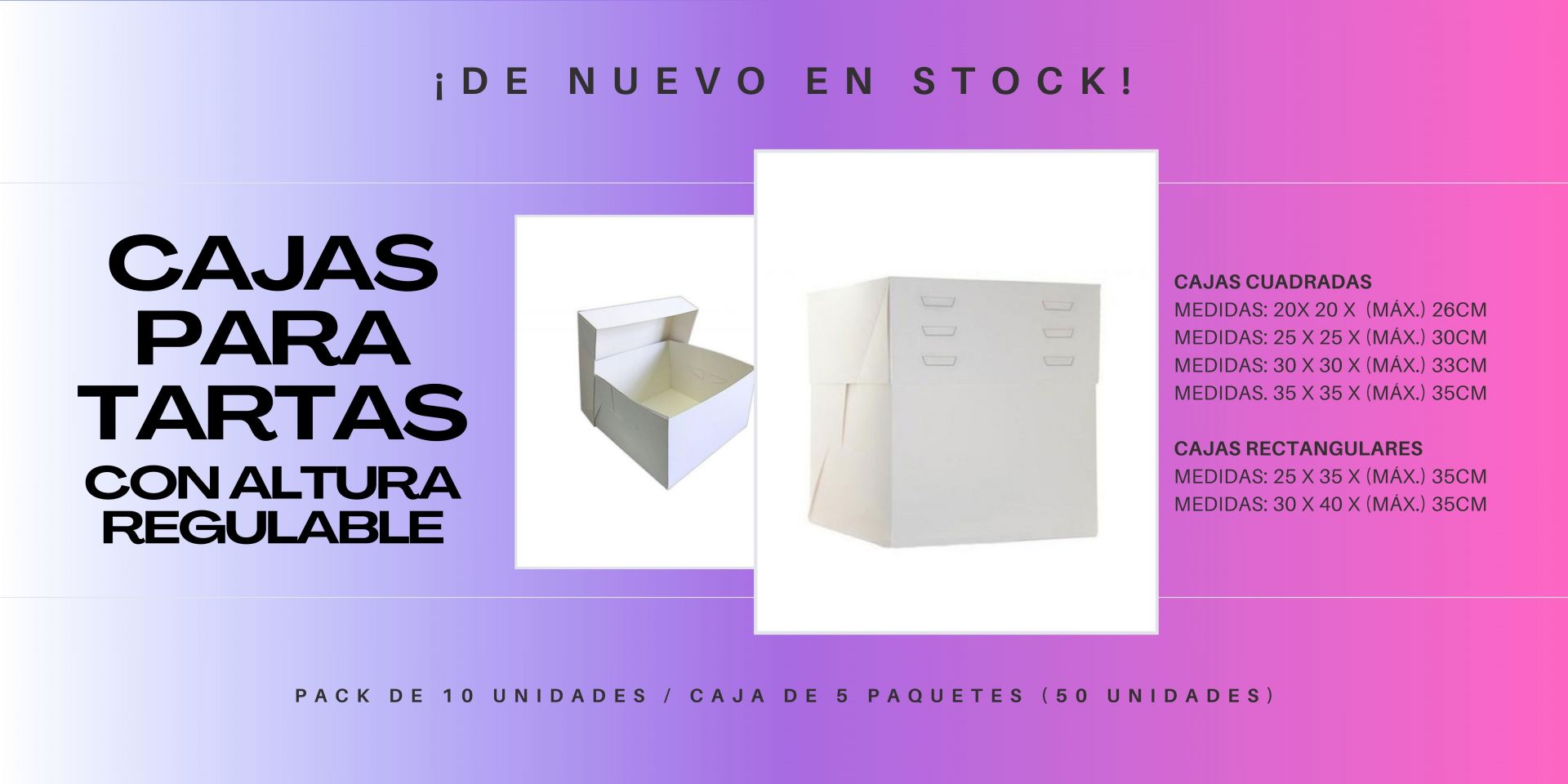 Cajas para Tartas
