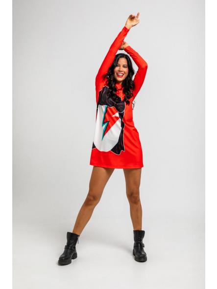Vestido Mini Rojo De Estampado Bowie - We Can Be Heroes de la marca lolina [1]