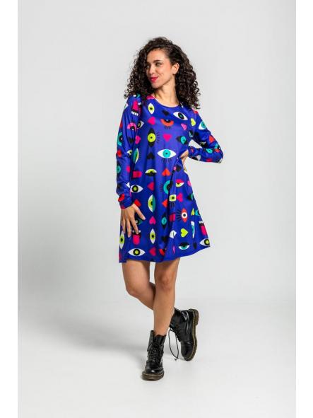 Vestido Corte A De Ojos, Corazones Y Bocas - Love Yourself de la marca lolina [1]