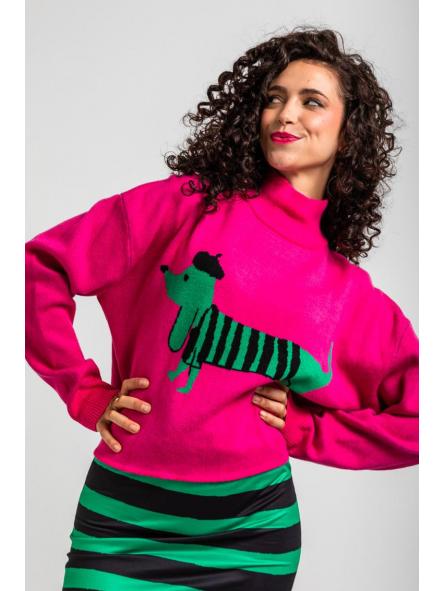 Suéter Crop Sueter Posicional Perro - Más Rara Que Un Perro Verde de la marca lolina [1]