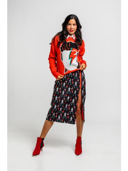 Suéter Sencillo Tejido Rojo Con Estampado Bowie - Let's Dance de la marca lolina [1]