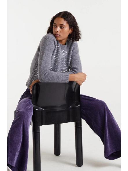 Jersey de punto gris con detalles en lentejuela de la marca compañía fantástica [1]