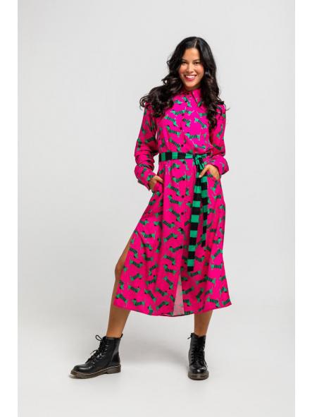 Camisero Largo Sencillo De Estampado De Perritos Fuscia Y Verde - Más Rara Que Un Perro Verde de la marca lolina [3]