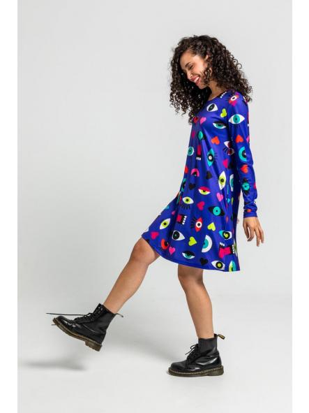 Vestido Corte A De Ojos, Corazones Y Bocas - Love Yourself de la marca lolina [2]