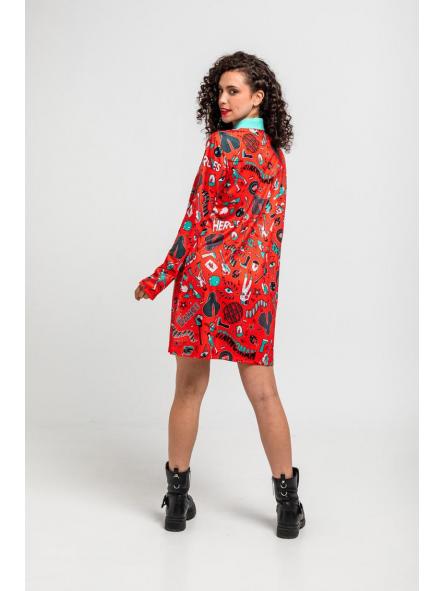 Vestido Polo Rojo De Estampado Bowie - We Can Be Heroes de la marca lolina [2]