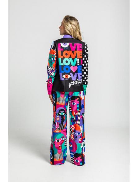 Camisa Combinada De Estampado Geométrico Caras Picasso - ImPERFECTA de la marca lolina [2]