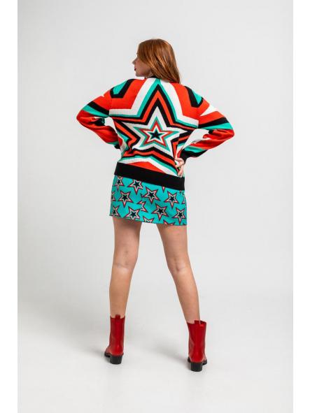 Suéter Sencillo Tejido De Estampado De Estrellas Bowie - Starwoman de la marca lolina [1]