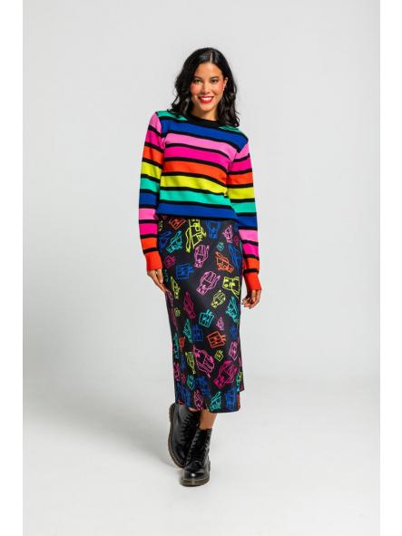 Suéter Ajustado De Garabatos De Robots Multicolor - We Are Connected de la marca lolina [1]