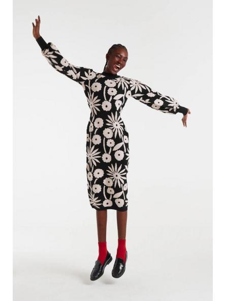 Vestido midi jacquard con estampado Tofu de la marca compañía fantástica [2]