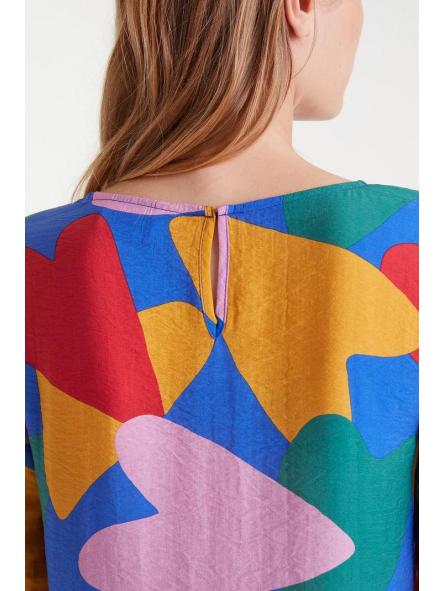 Vestido corto crepé ligero con estampado Cupido de la marca compañía fantástica [2]