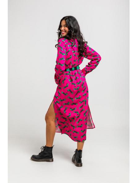 Camisero Largo Sencillo De Estampado De Perritos Fuscia Y Verde - Más Rara Que Un Perro Verde de la marca lolina [2]