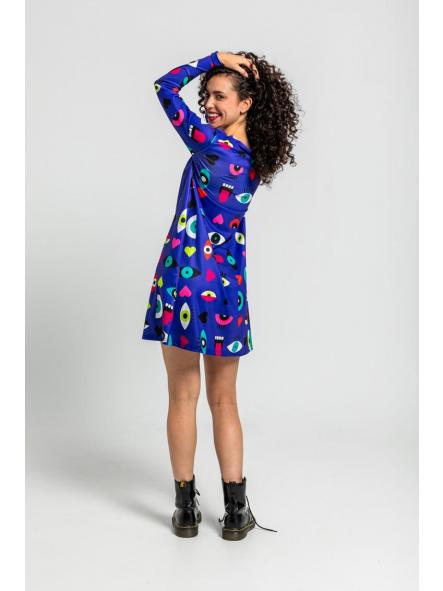 Vestido Corte A De Ojos, Corazones Y Bocas - Love Yourself de la marca lolina [3]
