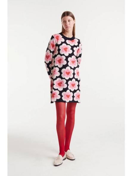 Vestido corto de punto jacquard con estampado SweetHeart de la marca compañía fantástica [0]