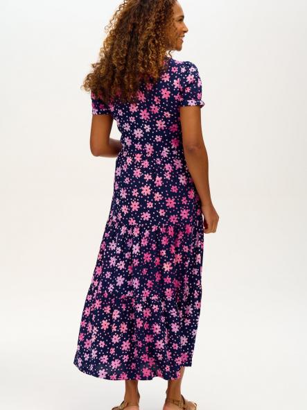 Portia Batik Maxi Tiered Dress - Navy/Pink, Flower Power de la marca sugarhill Brighton  [1]