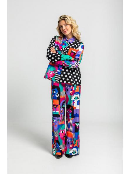 Camisa Combinada De Estampado Geométrico Caras Picasso - ImPERFECTA de la marca lolina
