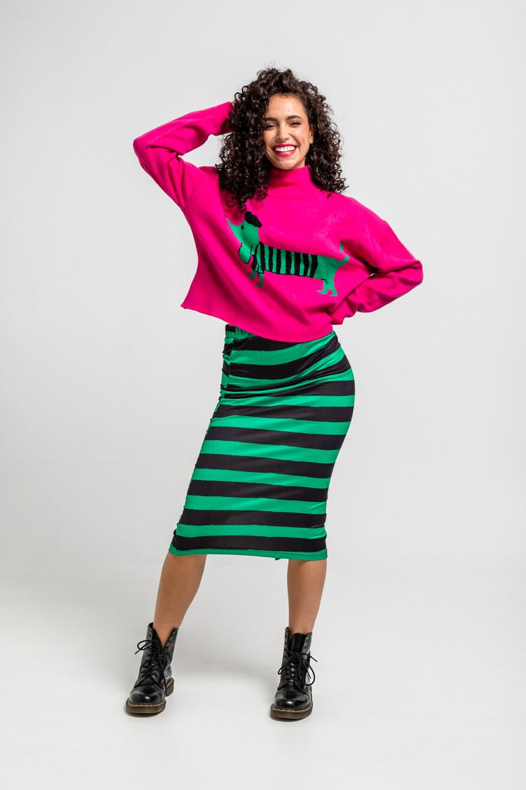 Suéter Crop Sueter Posicional Perro - Más Rara Que Un Perro Verde de la marca lolina