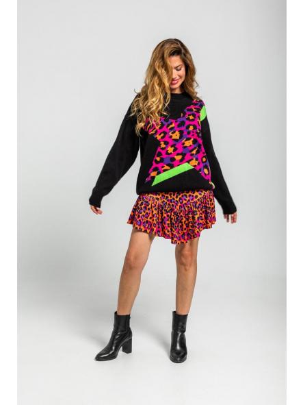 Suéter Oversize De Estampado De Estrellas Con Animal Print - Shiny Girl de la marca lolina