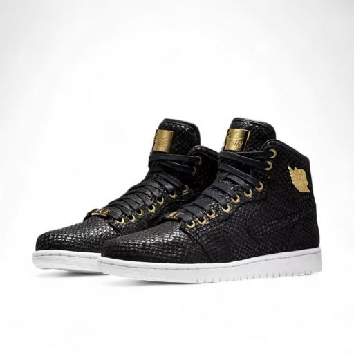 Air Jordan 1 Pinnacle Black Hombre – Cuero Negro Premium y Detalles Oro 24K Edición Limitada [4]