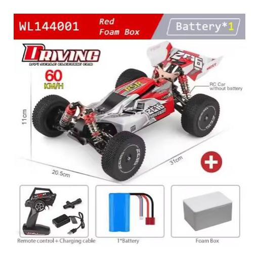 Coche RC Eléctrico 1/14 4WD WLtoys 144001 RTR – 60km/h Chasis Aluminio – Ideal Jóvenes y Adultos [0]