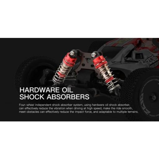 Coche RC Eléctrico 1/14 4WD WLtoys 144001 RTR – 60km/h Chasis Aluminio – Ideal Jóvenes y Adultos [5]