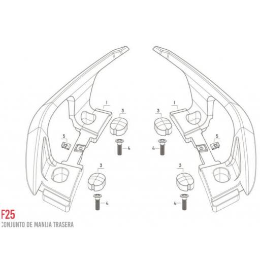 F25 Manija trasera