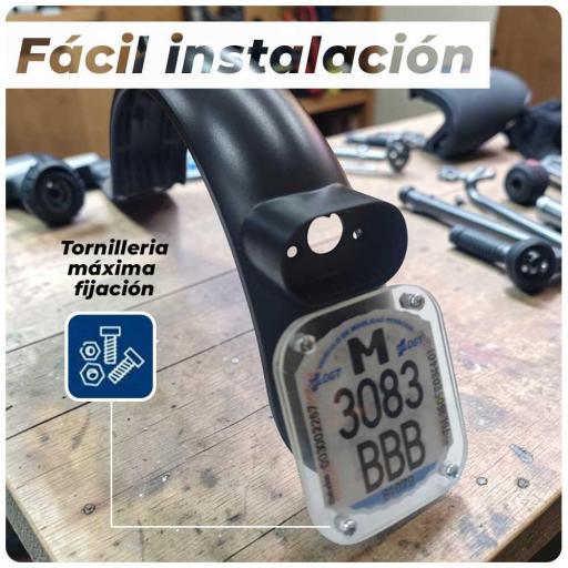 Portamatrículas Patinete Eléctrico VMP Universal - Sistema Seguro con Tornillería Anti Robo  [1]
