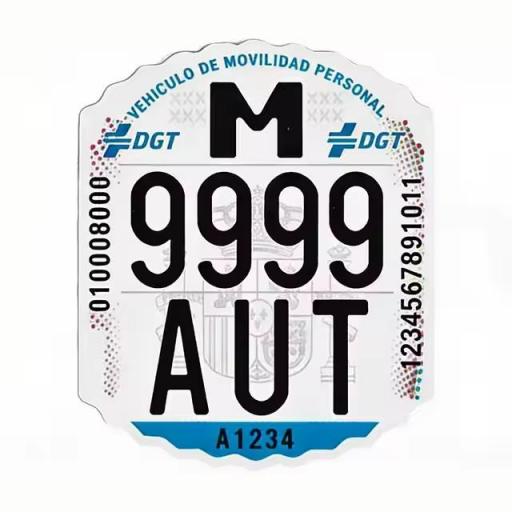 Matrícula DGT homologada para patinete eléctrico (Placa VMP)