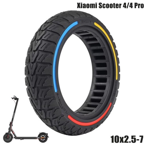 Neumático 10x2,5-7 sólido macizo para Xiaomi 4/4 Pro