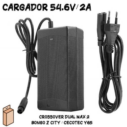 Cargador 54.6V-2A Compatible Smartgyro Crossover Dual Max 2 / Bongo Z City / Mountain / Cecotec Y65 [0]