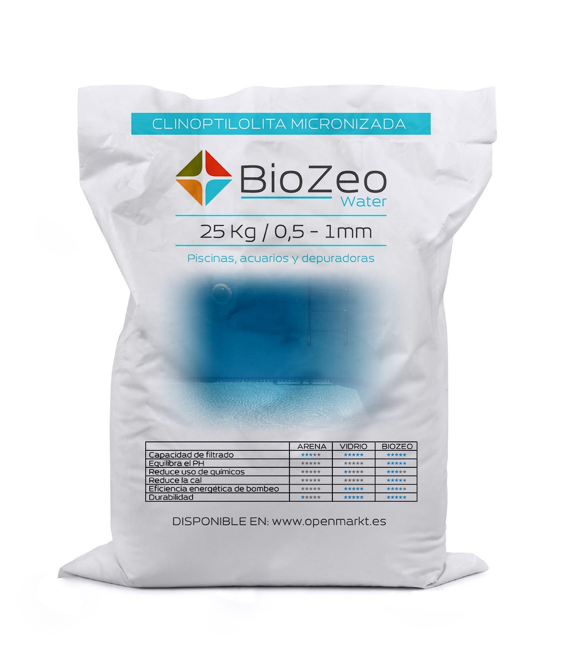 BioZeo WATER 0,5-1mm SACO de 25Kg
