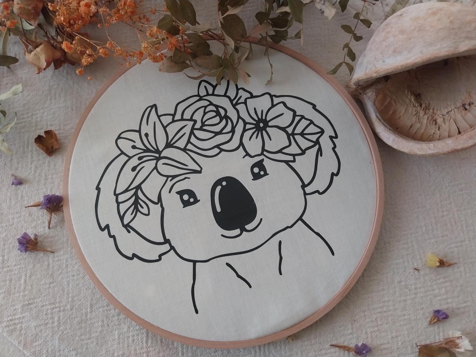 bastidor koala floral