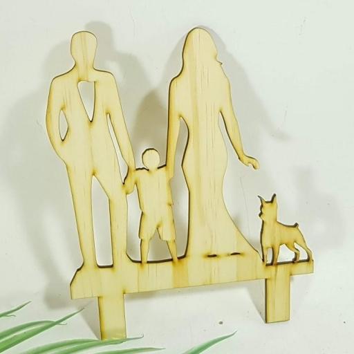 cake topper familia con niño y perro [1]