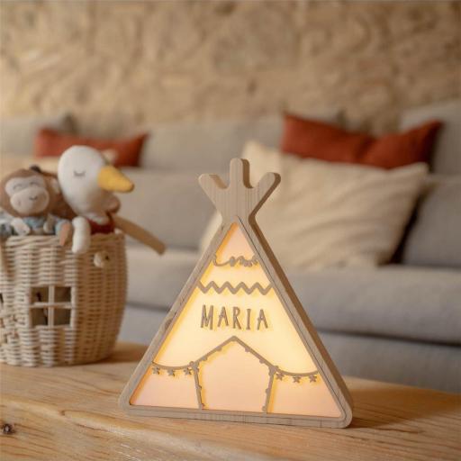 lámpara tipi grande pino