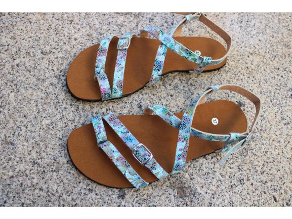 BAREFOOT ONNA color AURORA MARINA, sandalias para mujer y hombre, calzado descalzo, sandalias veganas, eco-friendly, barefoot.