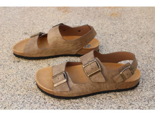 CHAD HOMBRE COLOR TAUPE ENVEJECIDO, sandalias para mujer y hombre, sandalias veganas, eco-friendly, sin productos de origen animal, moda vegana, zapatos sostenibles, calzado ético.