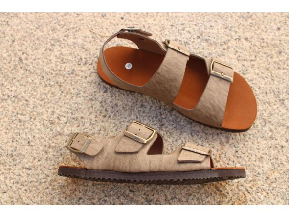 BAREFOOT TRANSICION CHAD color taupe envejecido, con suela "LISK" MARRON de VIBRAM transición 10mm