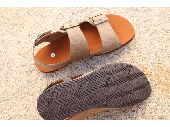 BAREFOOT TRANSICION CHAD color taupe envejecido, con suela "LISK" MARRON de VIBRAM transición 10mm [1]