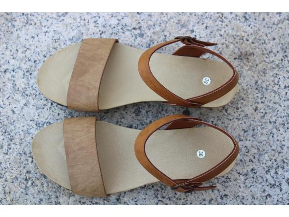 PARÍS TOSTADO Y PIEDRA, sandalias para mujer, sandalias veganas, eco-friendly, sin productos de origen animal, moda vegana, zapatos sostenibles, calzado ético.
