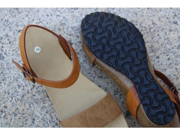 PARÍS TOSTADO Y PIEDRA, sandalias para mujer, sandalias veganas, eco-friendly, sin productos de origen animal, moda vegana, zapatos sostenibles, calzado ético. [2]