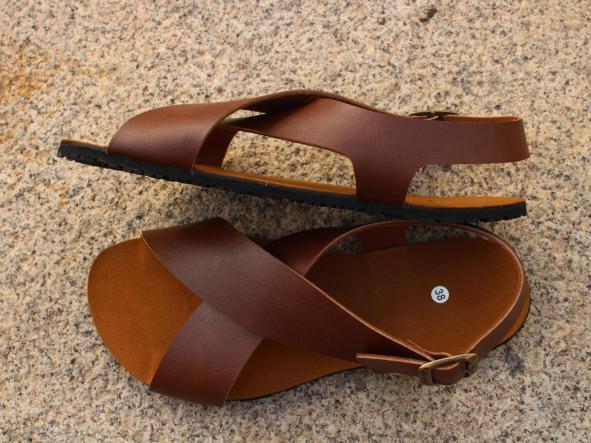 BAREFOOT MÉXICO MARRÓN, con dos hebillas de ajuste en pala, sandalias para mujer y hombre, calzado descalzo, sandalias veganas, eco-friendly, barefoot. [3]