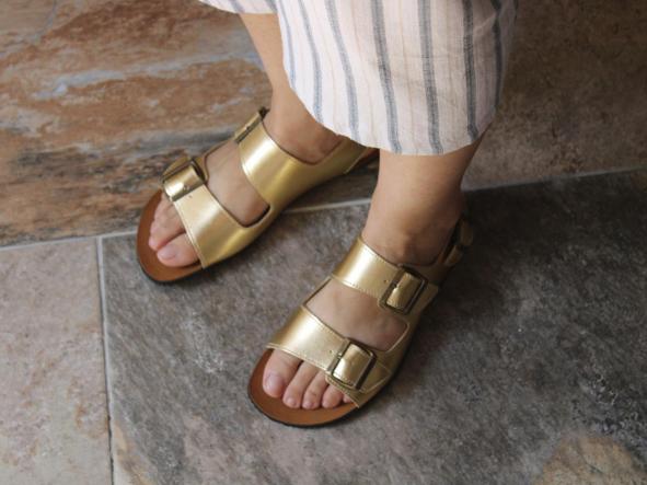 BAREFOOT CHAD color Oro, Nuevo 2026 , sandalias para mujer y hombre, calzado descalzo, sandalias veganas, eco-friendly, barefoot.