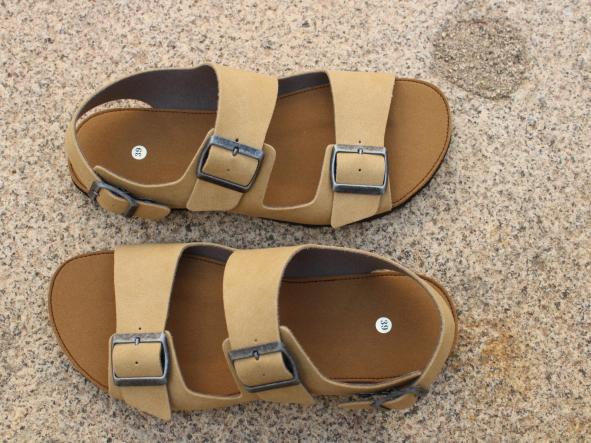BAREFOOT CHAD color SAHARA, CON HEBILLAS PLATA VIEJA -  SUELAS DE TRANSICION HACIA BAREFOOT.  SUELAS EVA - MODELOS DESCATALOGADOS [1]