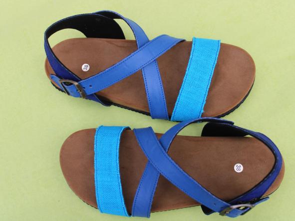 MODELO DE EDICIÓN LIMITADA: NIZA COMBI BLUE- SIistema Bioflex, PLANTA ANATOMICA Y SUELA VIBRAM Edera -, sandalias veganas, calzado vegano. [1]