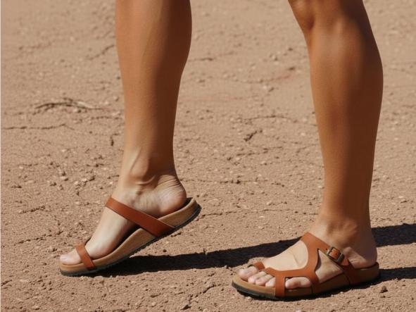 SISTEMA BIOFLEX, PLANTA ANATOMICA Y SUELA VIBRAM Edera, Modelo Luna Camel, sandalias veganas, calzado vegano. [3]