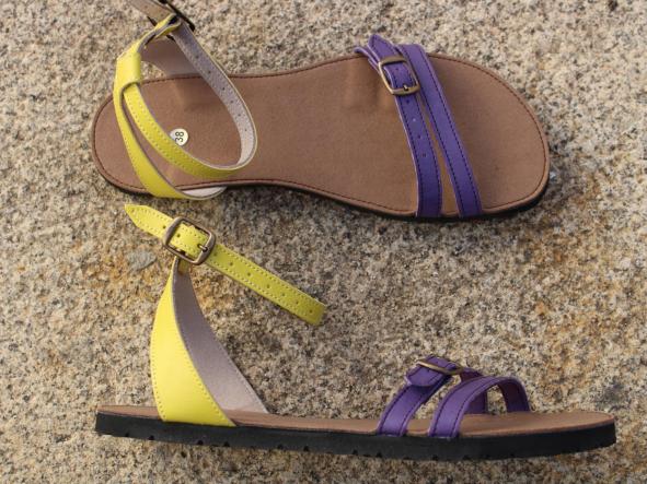 EMILY,  COMBINACION COLORES, MORADO Y AMARILLO.- TRANSICION HACIA BAREFOOT DE 1CM DE GROSOR  SUELAS EVA - EDICIÓN LIMITADA [1]