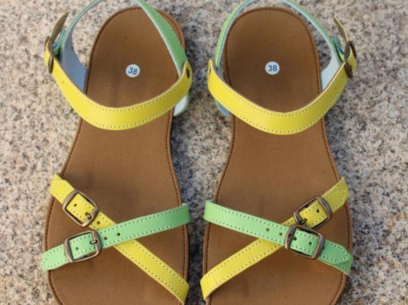 BARBATE,  COMBINACION COLORES, AMARILLO Y VERDE CLARO.- TRANSICION HACIA BAREFOOT DE 1CM DE GROSOR  SUELAS EVA - EDICIÓN LIMITADA [3]