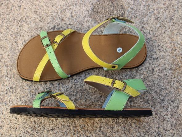 BARBATE,  COMBINACION COLORES, AMARILLO Y VERDE CLARO.- TRANSICION HACIA BAREFOOT DE 1CM DE GROSOR  SUELAS EVA - EDICIÓN LIMITADA [2]