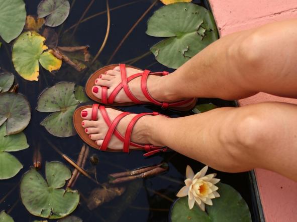 BAREFOOT HECTOR COLOR ROJO CON SUELA PUNTOS  (EDICION LIMITADA) [1]