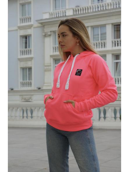 Sudadera flúor capucha mujer [1]